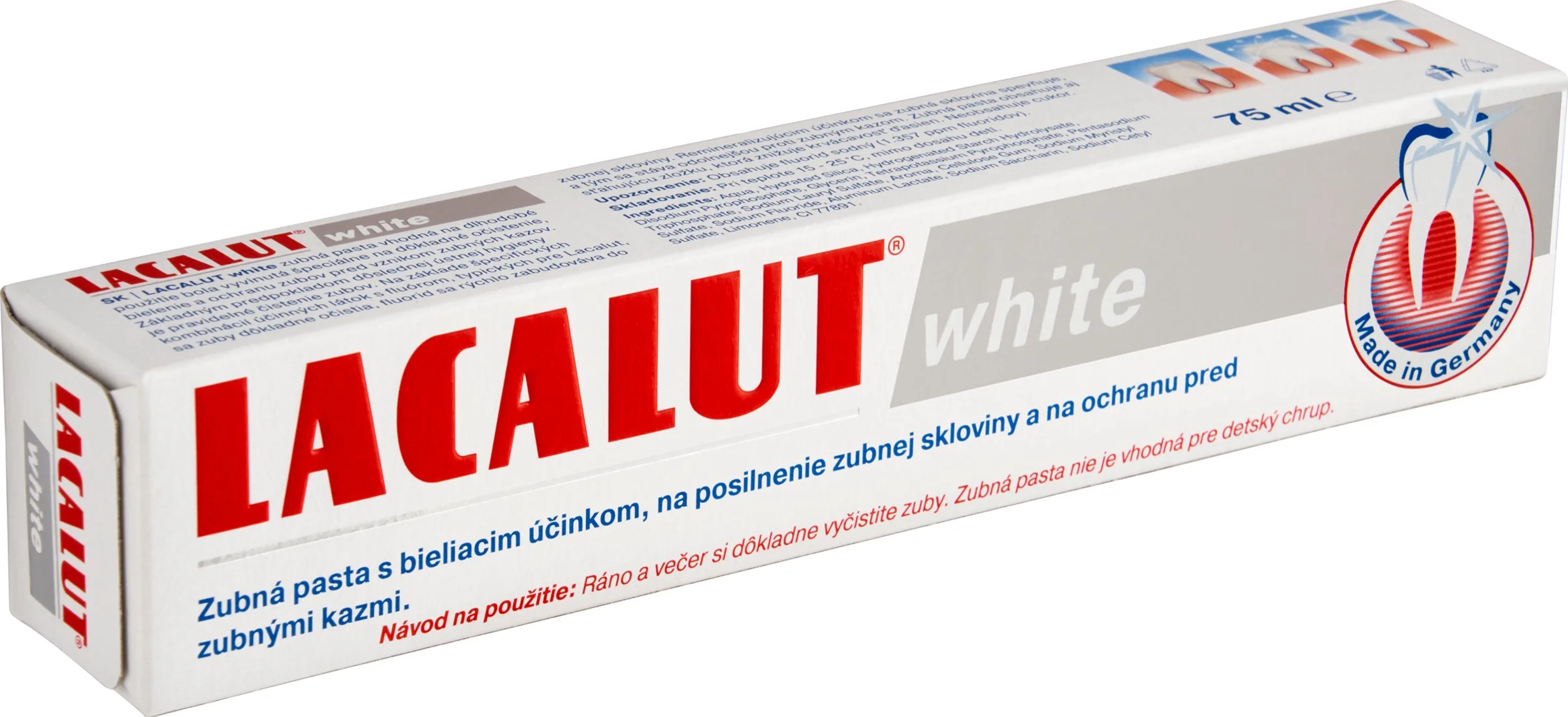 LACALUT WHITE ZUBNÁ PASTA 1×75 ml, pasta