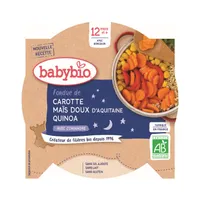 BABYBIO Večerné menu mrkva a sladká kukurica s quinoa (230 g)