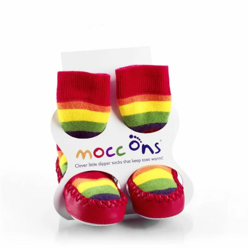 Mocc Ons balerínky Dúha 18–24 m s koženou podrážkou