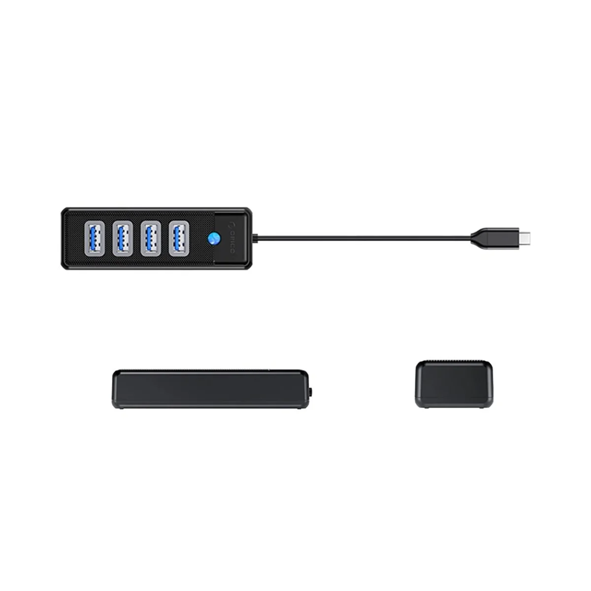 Orico PW4U-C3 HUB adaptér USB-C- 4x USB 3.0, čierny