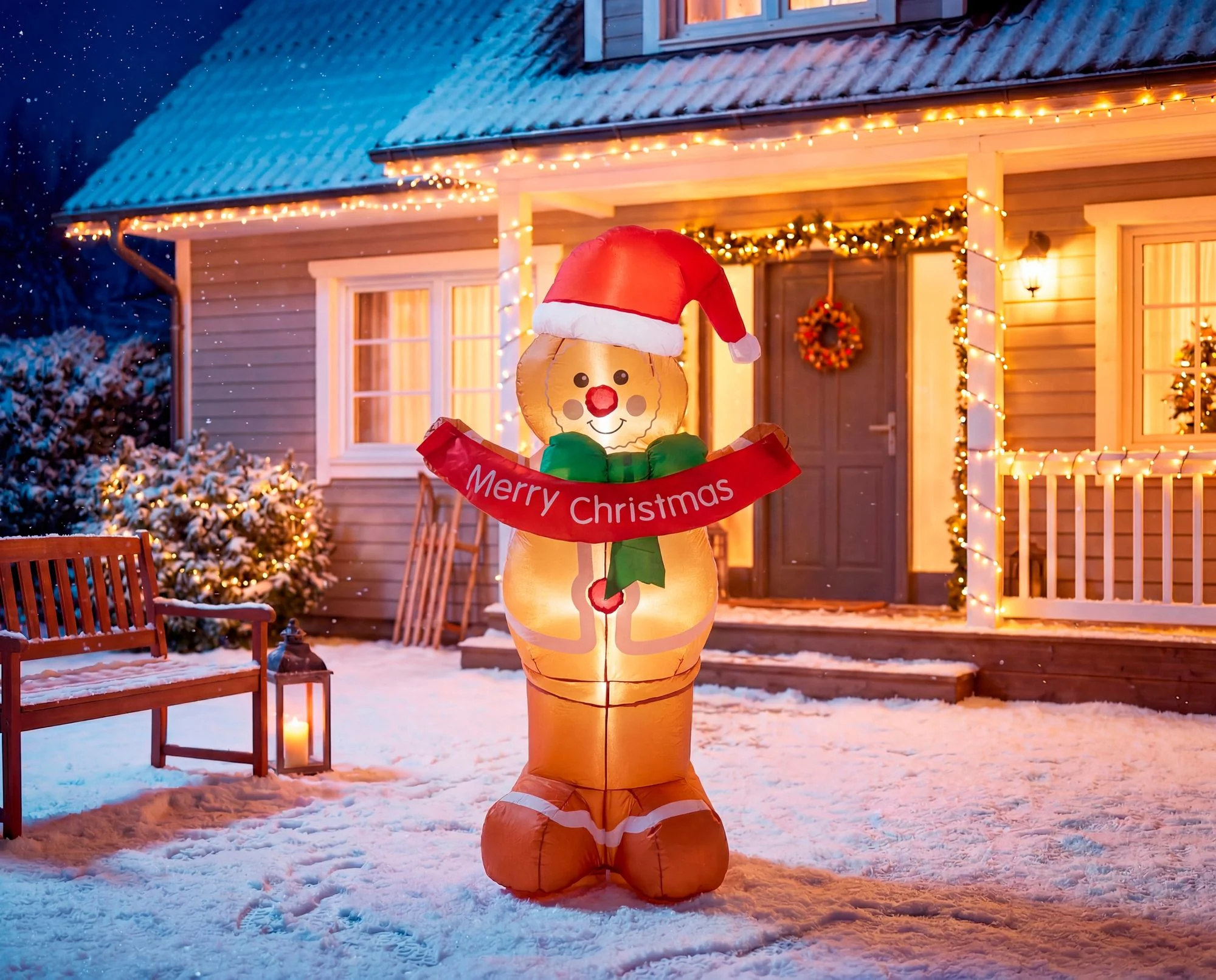 MagicHome vianočný LED perníček, 1 ks 2 LED biela, IP44, 69x45x125 cm