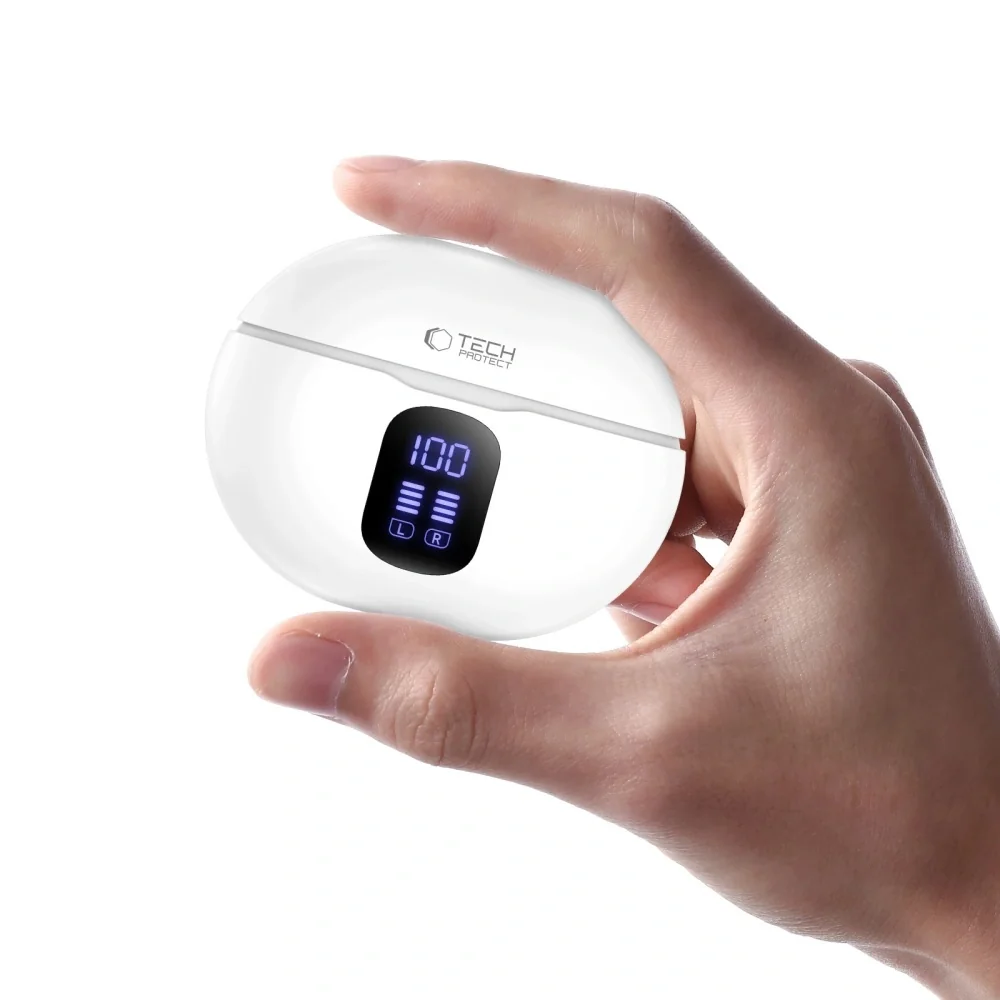 Tech-Protect Ultraboost Pro G2 TWS bezdrôtové slúchadlá, biele