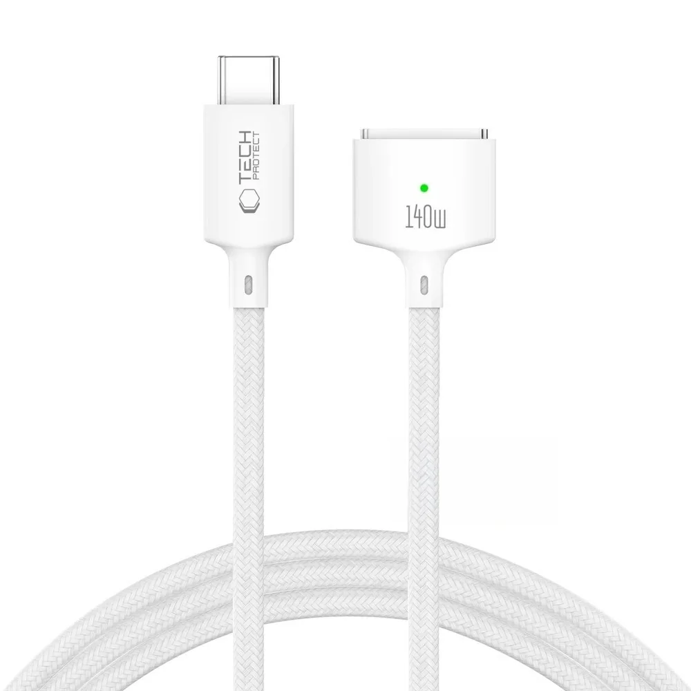 Tech-Protect MMC01 magnetický kábel USB-C / MagSafe 3 140W 3m, biely