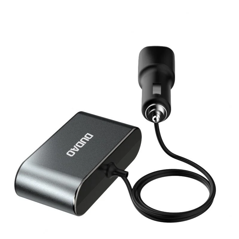 Dudao R1Pro autonabíjačka 2x USB / 3x Splitter, čierna