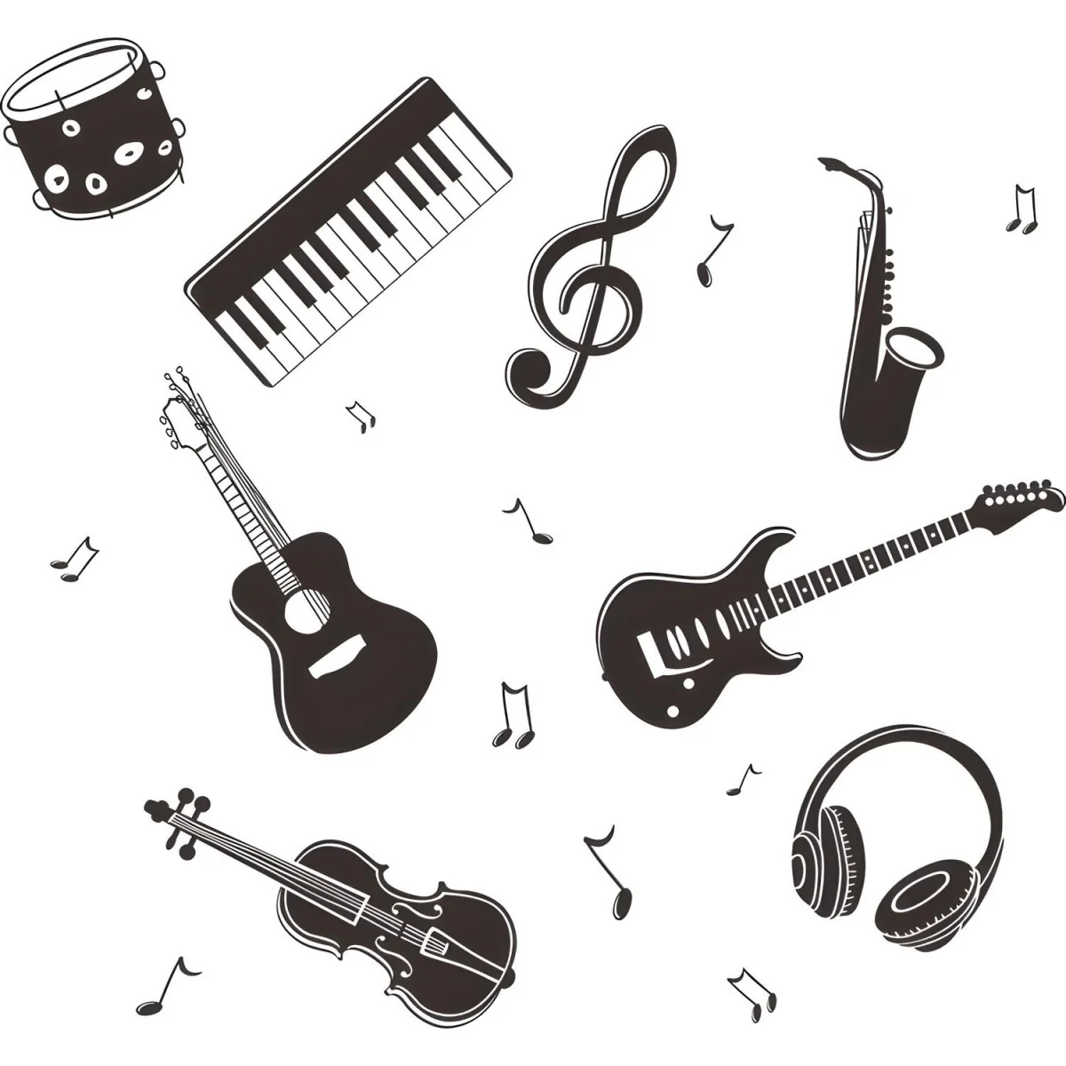 Samolepka na stenu - Tapeta Musical notes