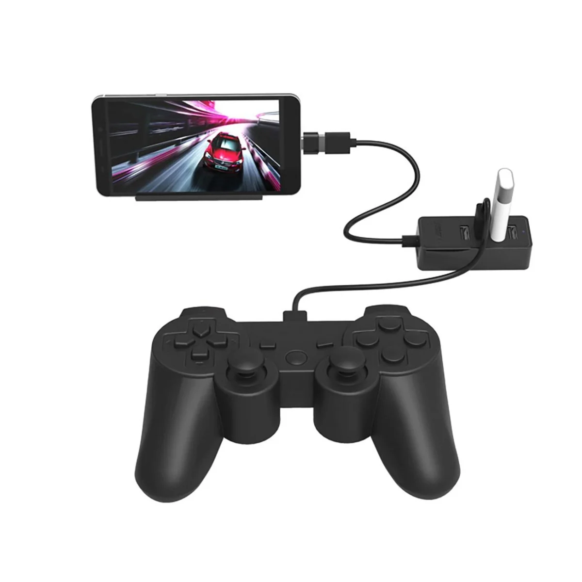 Orico W5P-U2-100 HUB adaptér USB - 4x USB 2.0 / micro USB, čierny