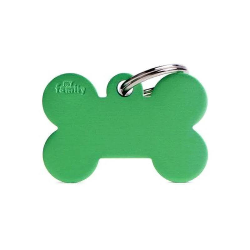 MF BIG BONE ALUMINUM GREEN 2,5x3,8 cm gravírovateľný prívesok