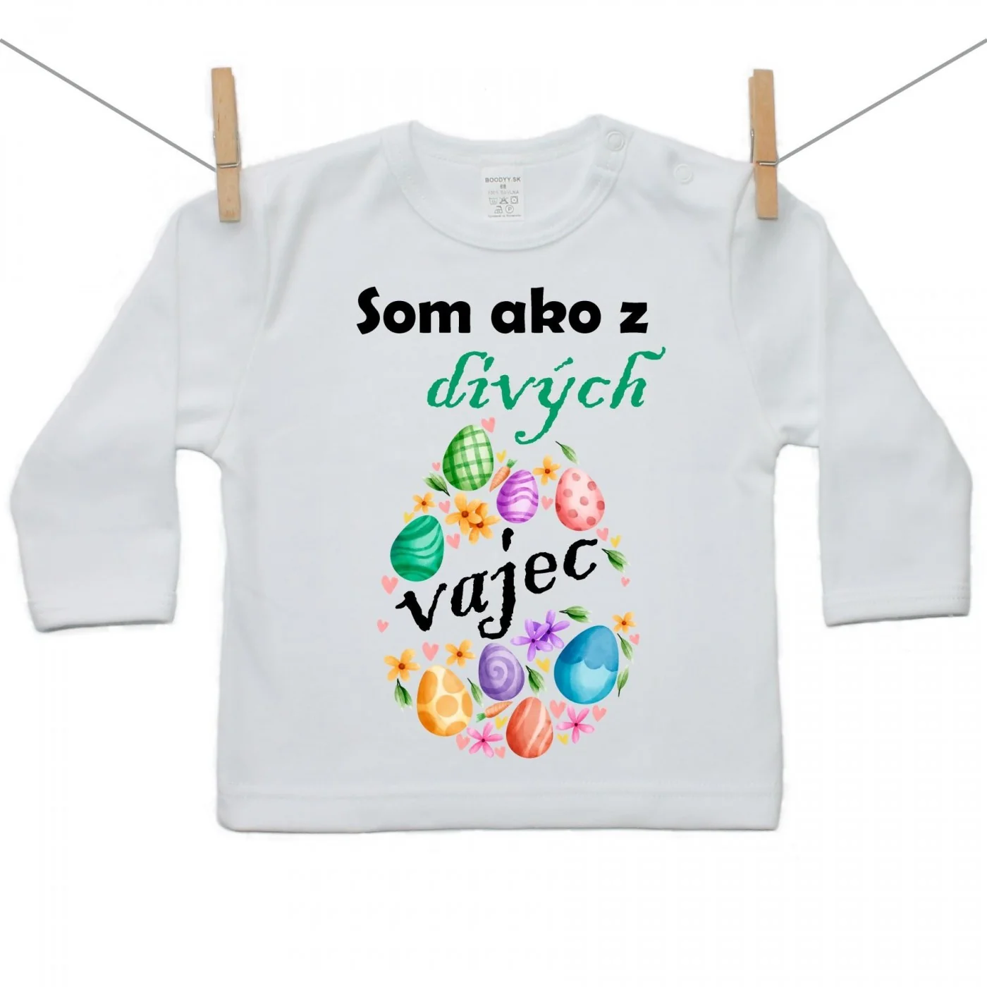 Boodyy Tričko s dlhým rukávom Som ako z divých vajec Veľkosť: 86