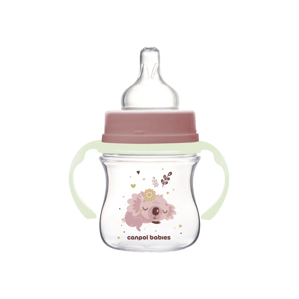 Canpol babies Antikoliková fľaša EasyStart SLEEPY KOALA 120ml ružová 1×1 ks, fľaša