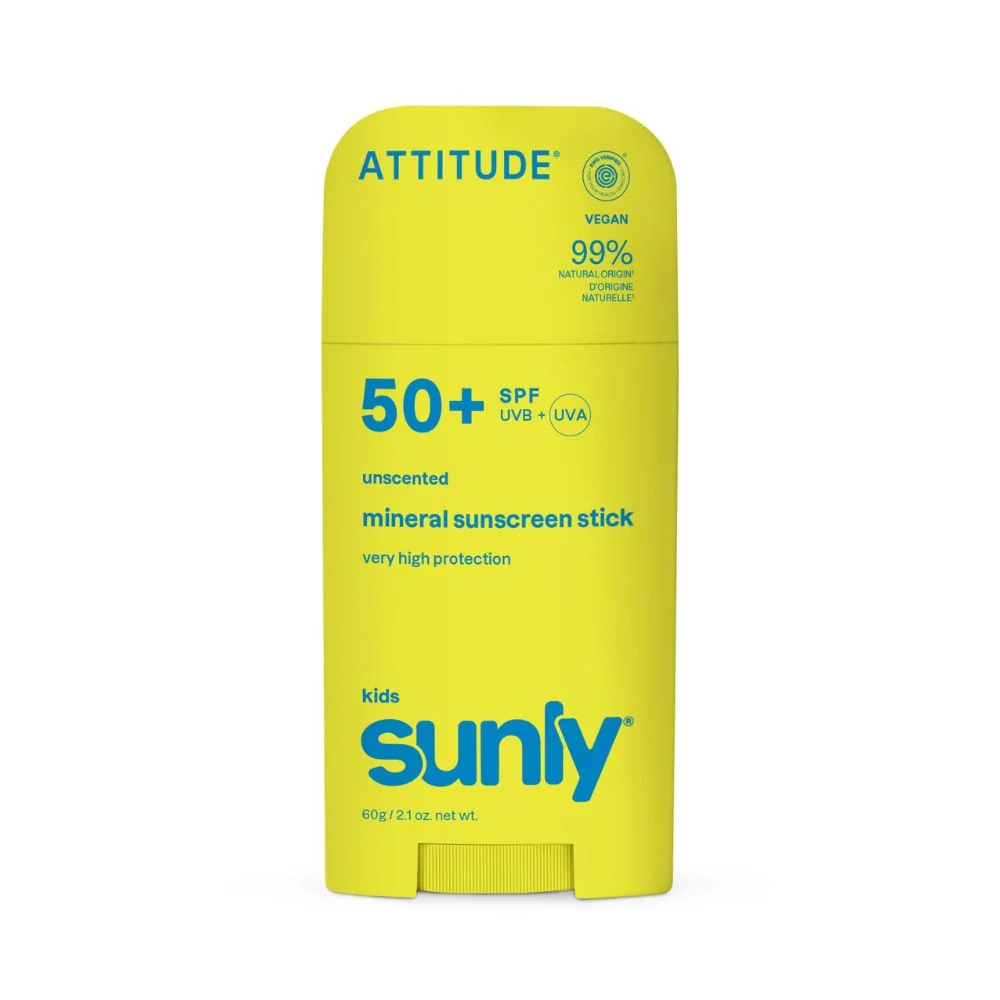 Detský minerálny opaľovací krém ATTITUDE Sunly SPF 50 bez vône 60 g