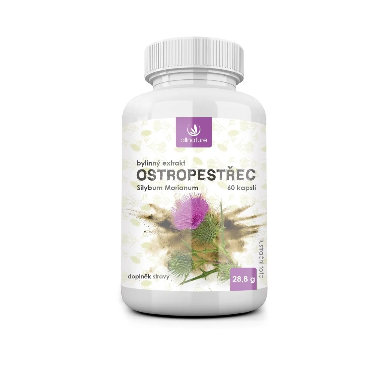 Allnature Ostropestrec Bylinny Extrakt 1×60 ks, doplnok výživy