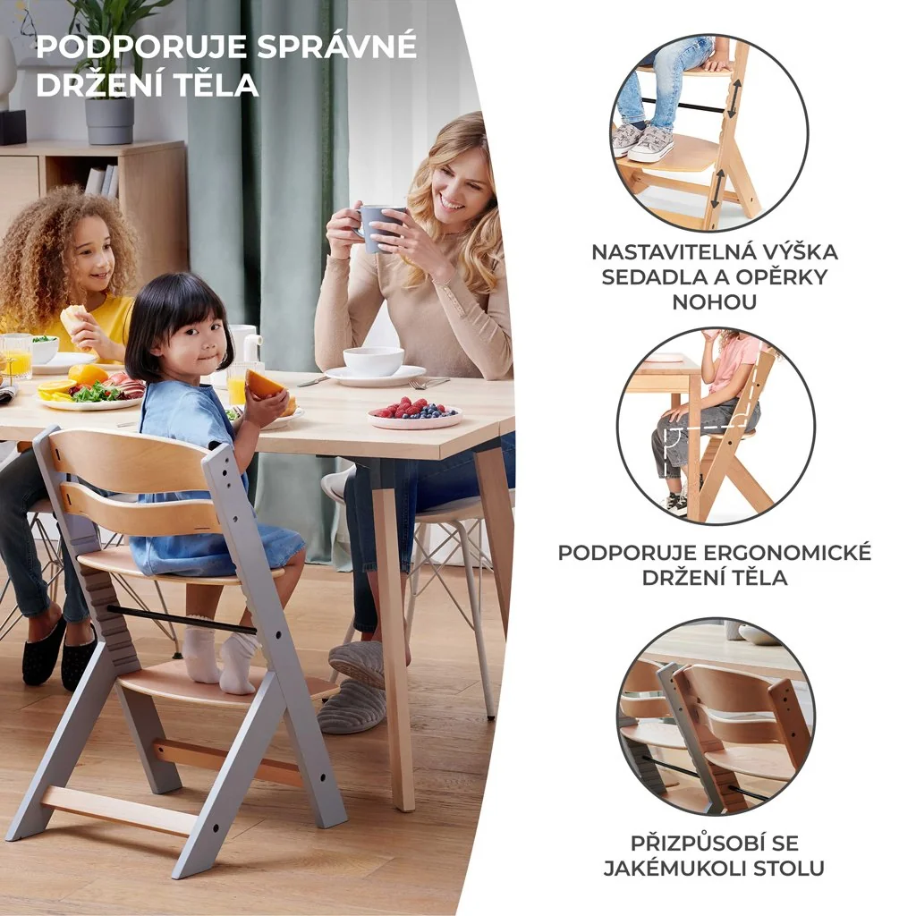 Stolička jedálenská Enock White wooden, Premium