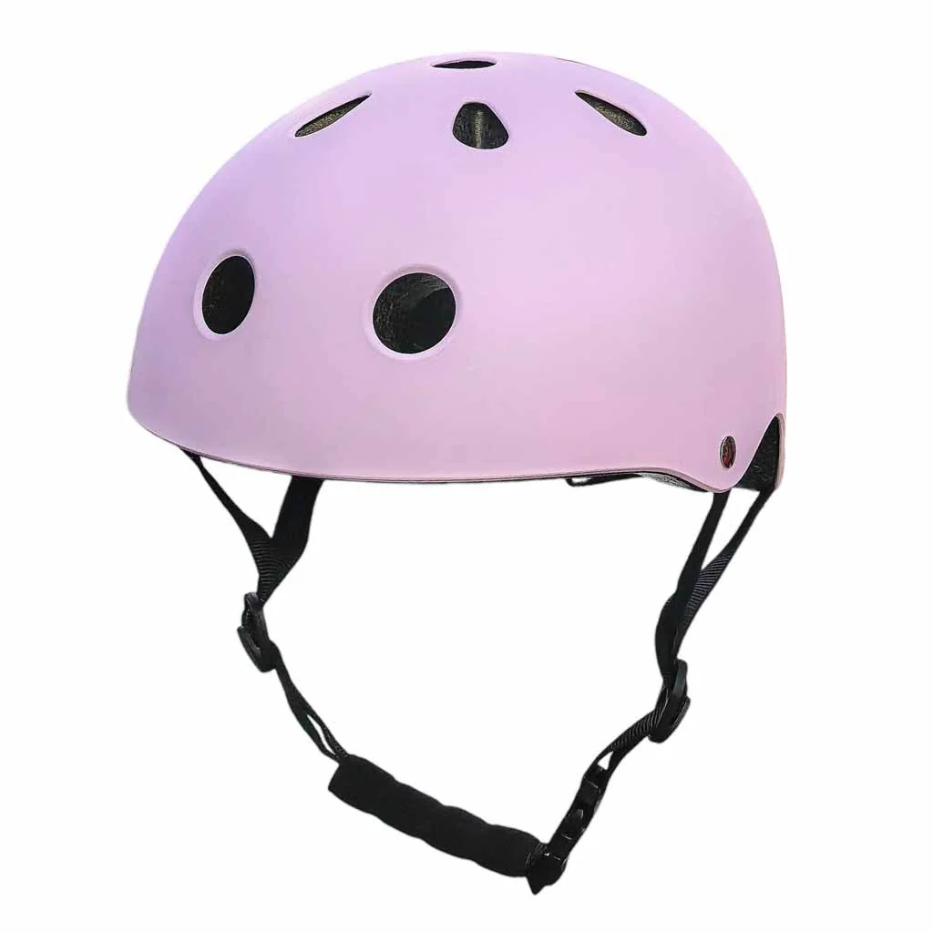 Detská cyklistická prilba s LED, veľkosť M 55–58 cm, fialová