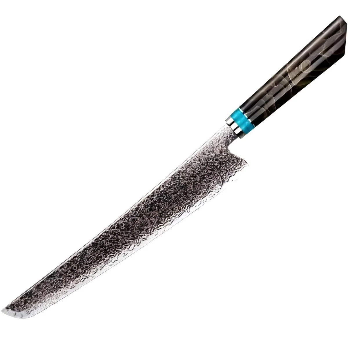 Damaškový kuchynský nôž Zetsu-Slicer Hnedá/Modrá