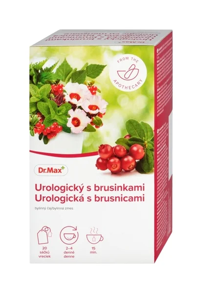 Dr. Max Čaj urologický s brusnicami 1×30 g, nálevové vrecúška 20×1,5 g
