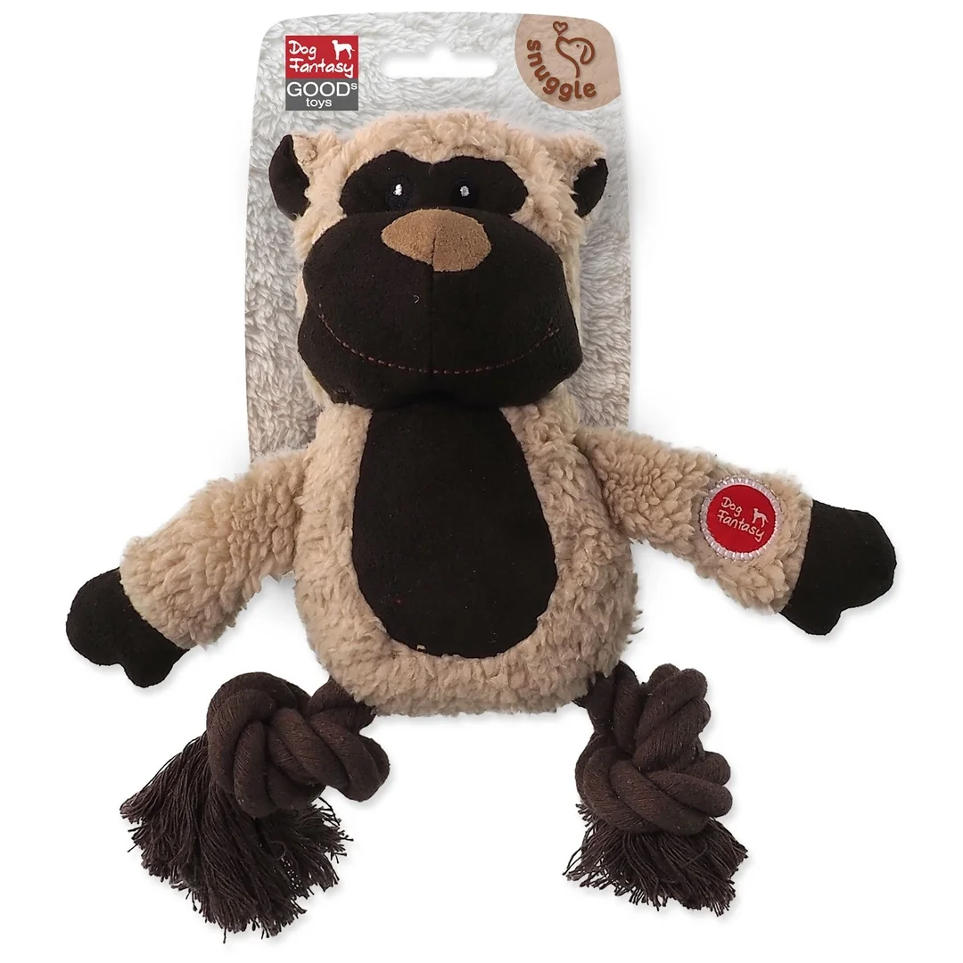 Hračka Dog Fantasy Snuggle mix zvierat s uzlami a pískatkom 21cm