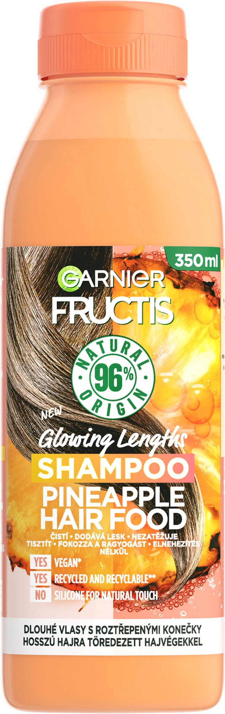 Garnier Fructis Hair Food Pineapple rozjasňujúci šampón na dlhé vlasy, 350 ml 1×350 ml, rozjasňujúci šampón