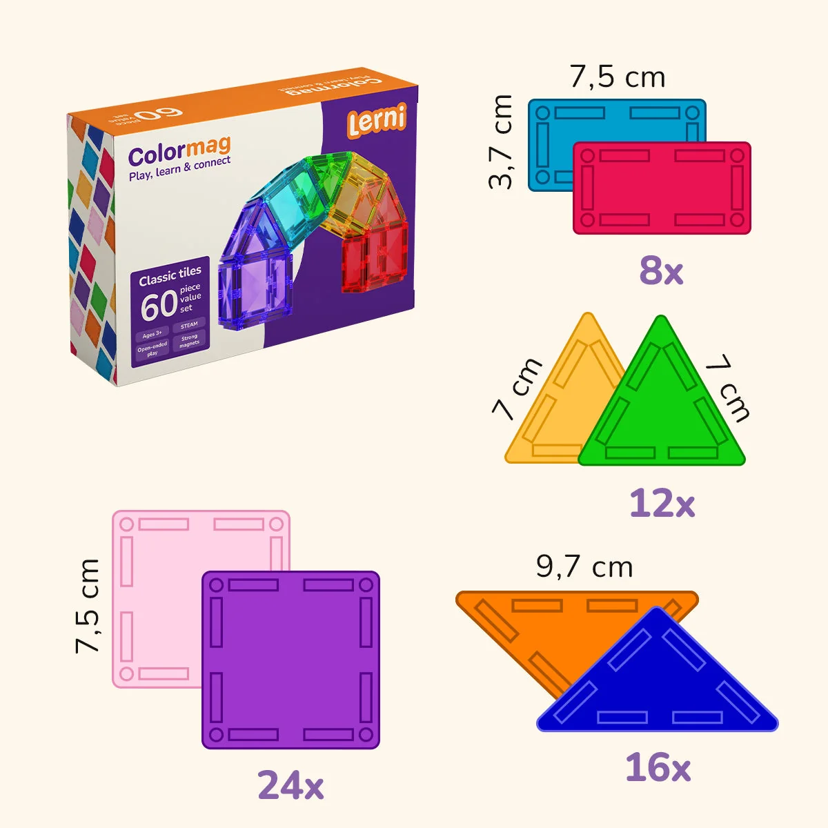 Magnetická stavebnice COLORMAG Start - classic