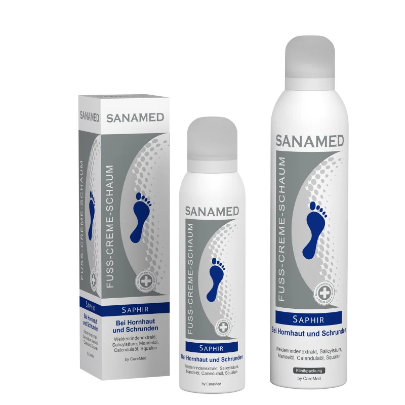 Krémova pena na zhrubnutú a popraskanú pokožku Sanamed Saphir, 150 ml