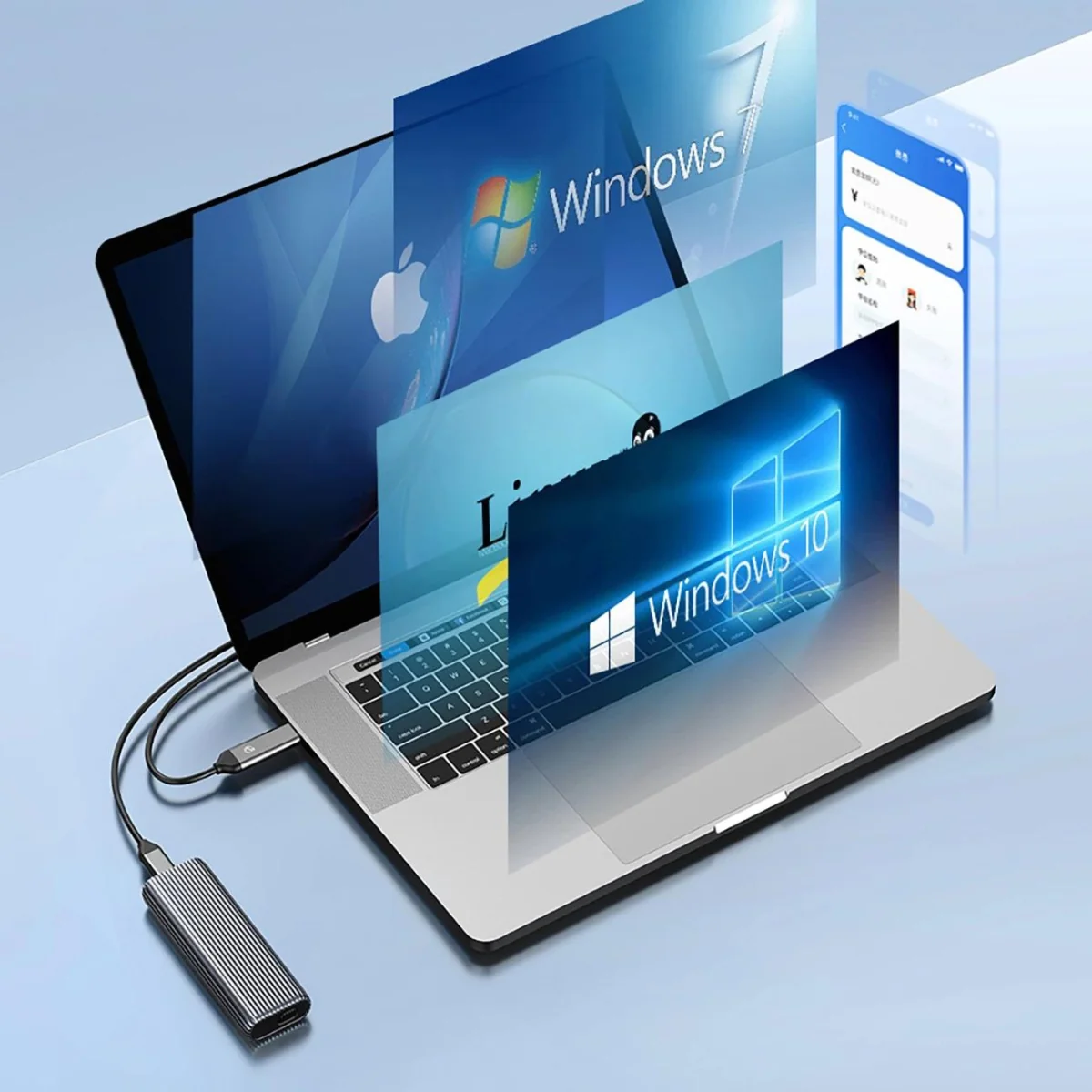 Orico AM2C3-G2 externý box pre M.2 NVMe SSD USB-C 3.2, šedé