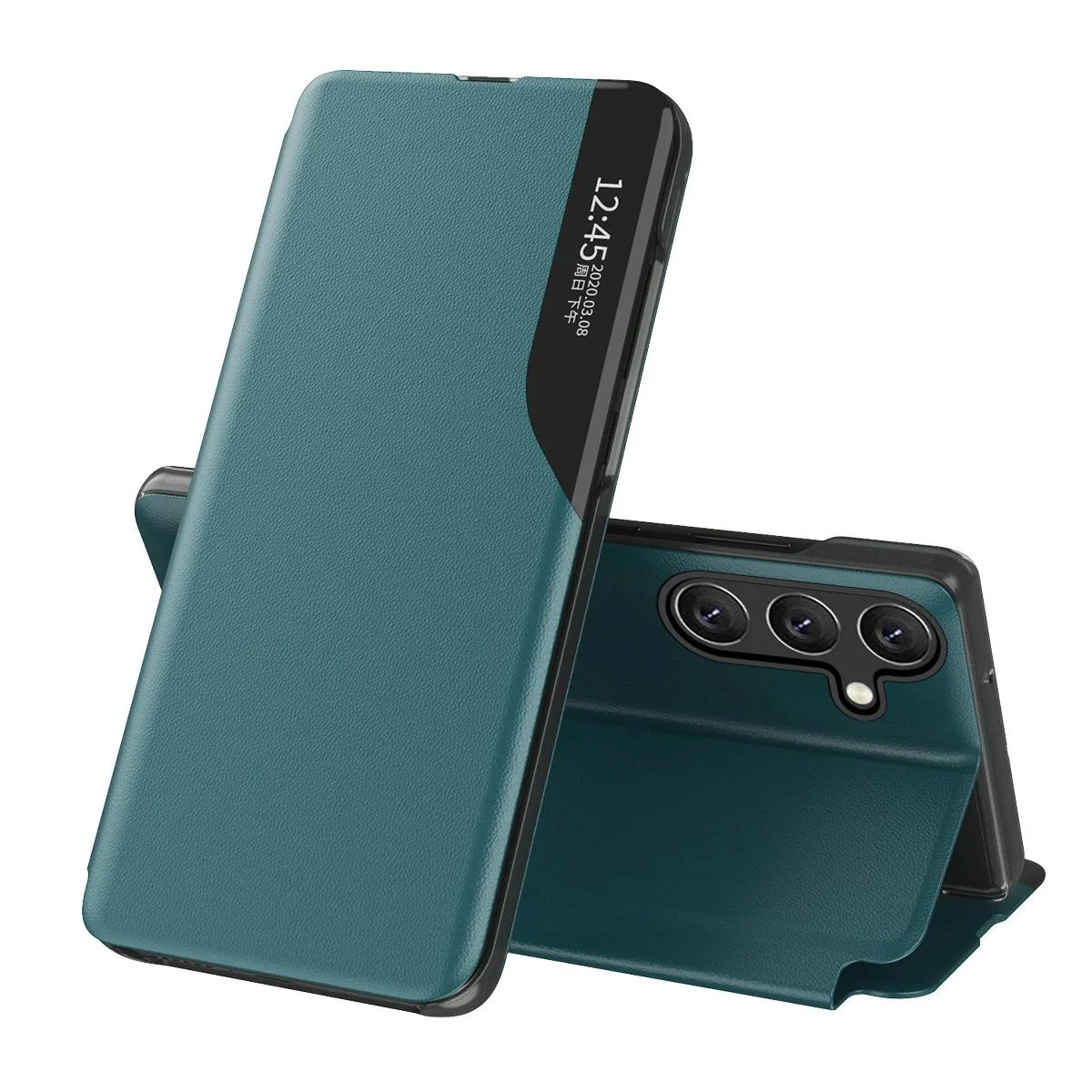 MG Eco Leather View knižkové puzdro na Samsung Galaxy A56, zelené