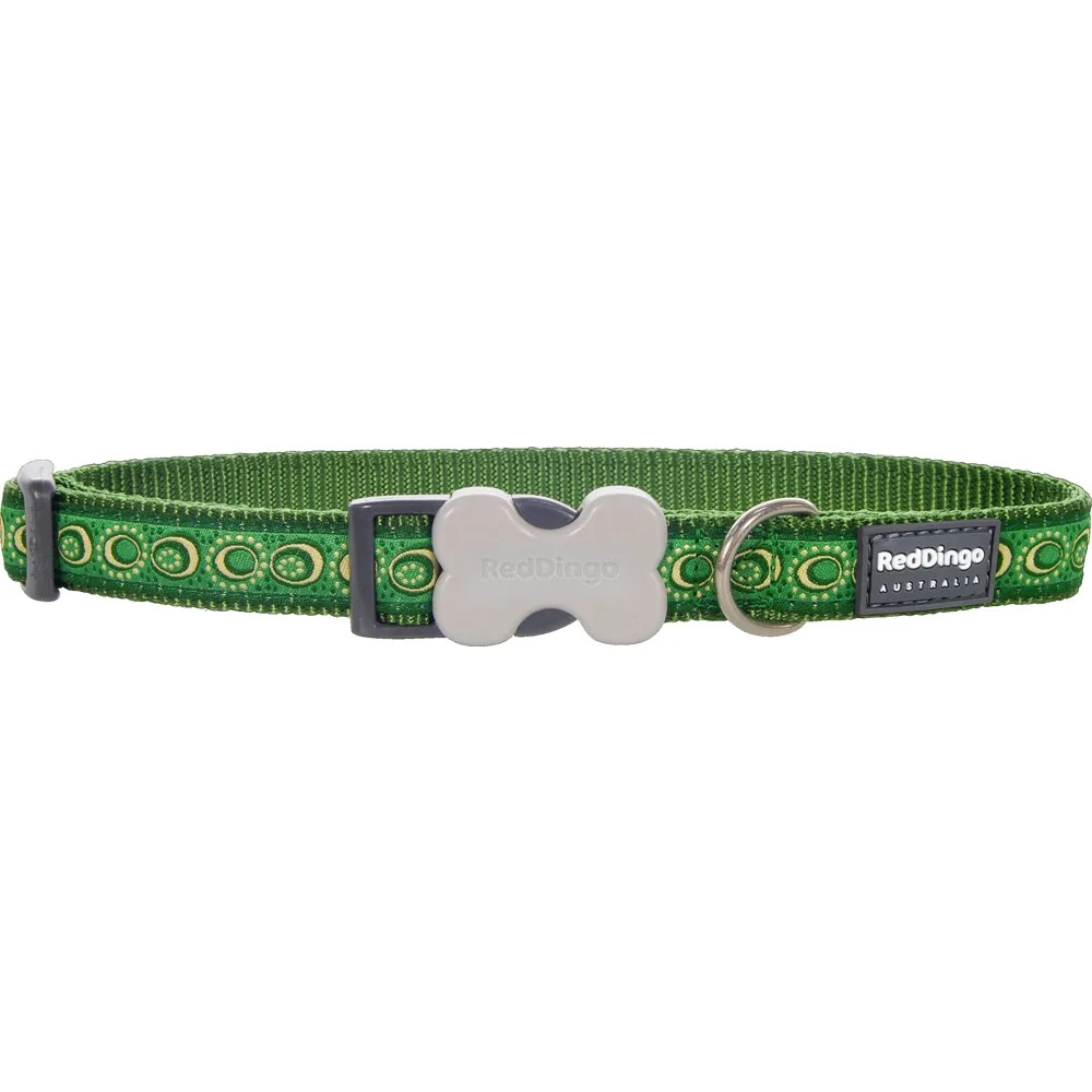 Nylonový obojok Red dingo cosmos zelený, Veľkosť: M