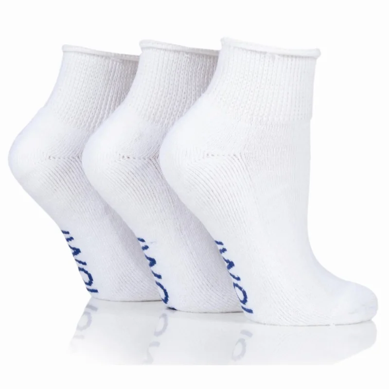 IOMI 3 páry ANKLE Diabetik ponožky so zvýšeným zdravotným lemom Biele Veľkosť ponožky 39-42