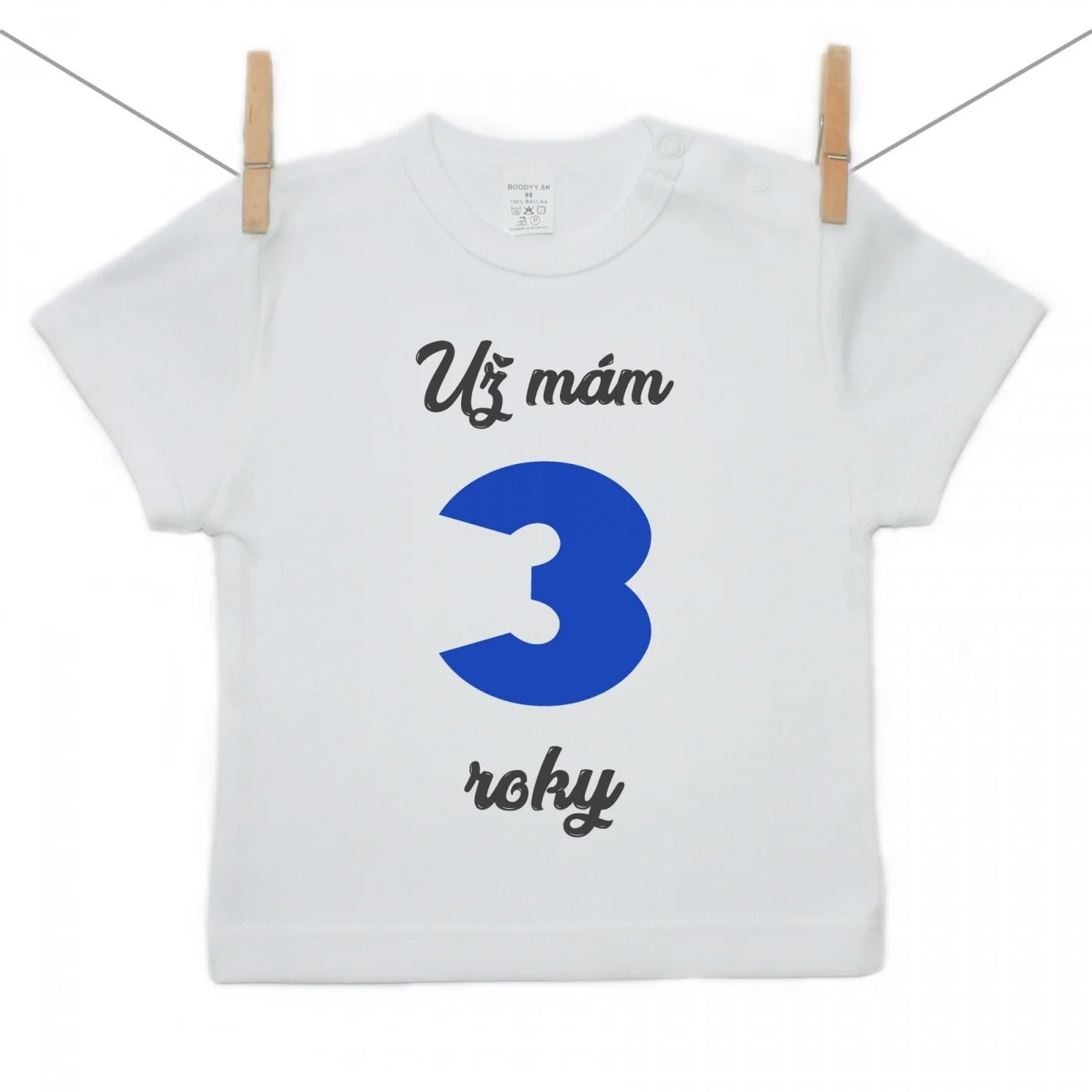 Boodyy Tričko s krátkym rukávom Už mám 3 roky Chlapec Veľkosť: 104