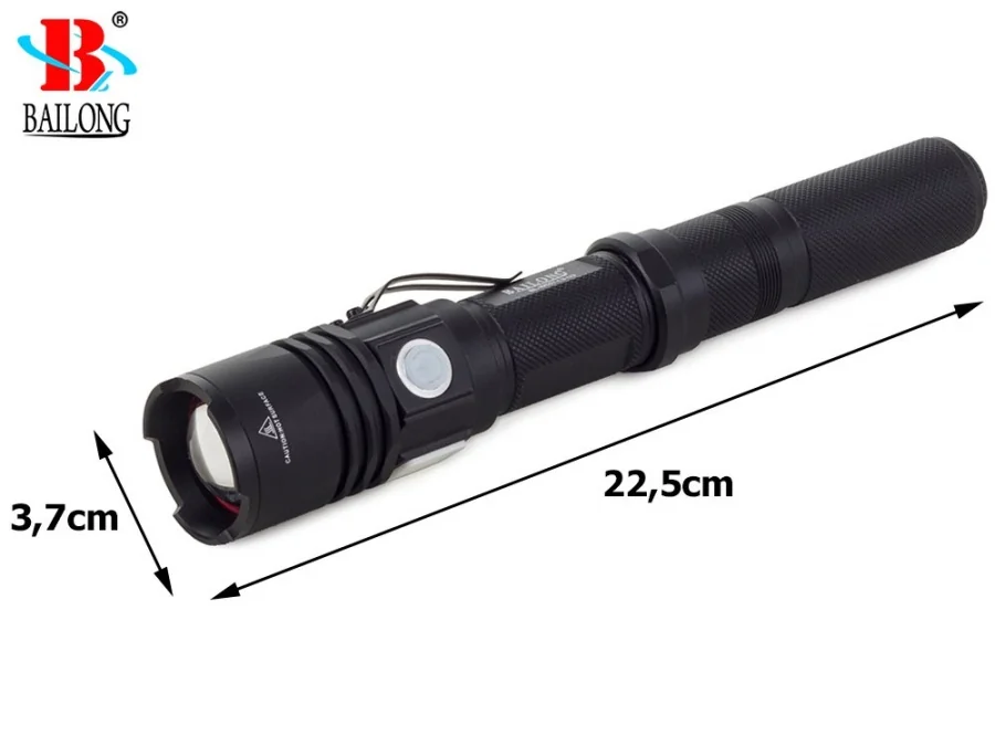 Taktická nabíjateľná baterka CREE LED USB XM-L3-U3