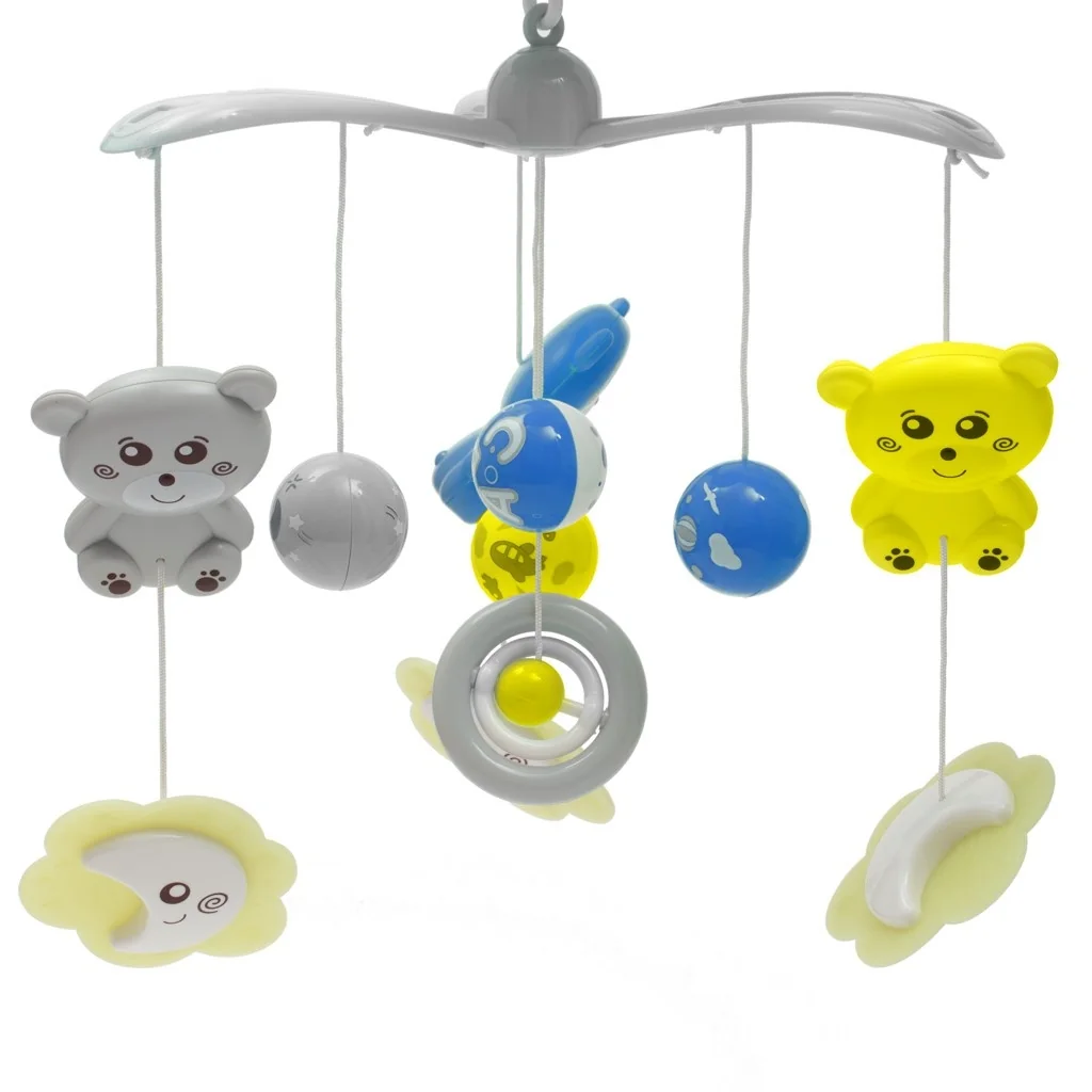 Kolotoč nad postieľku so svetelným projektorom Baby Mix sivý ,