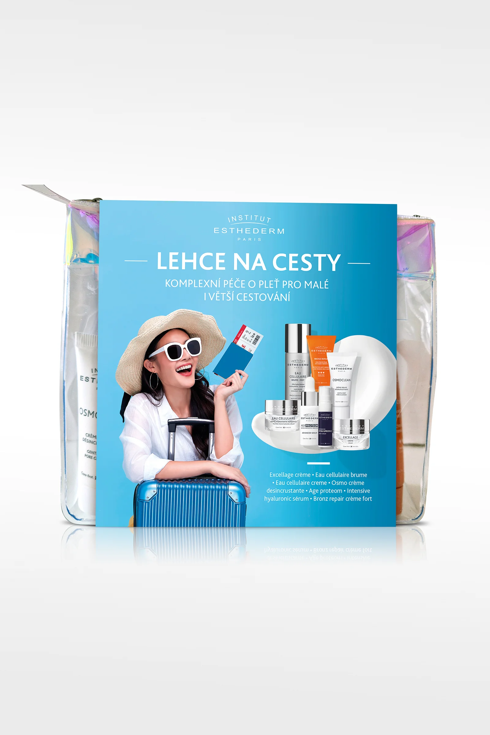 Institut Esthederm taštička s miniprodukty s rutinou na cestovanie 1×1 ks, darčekový set