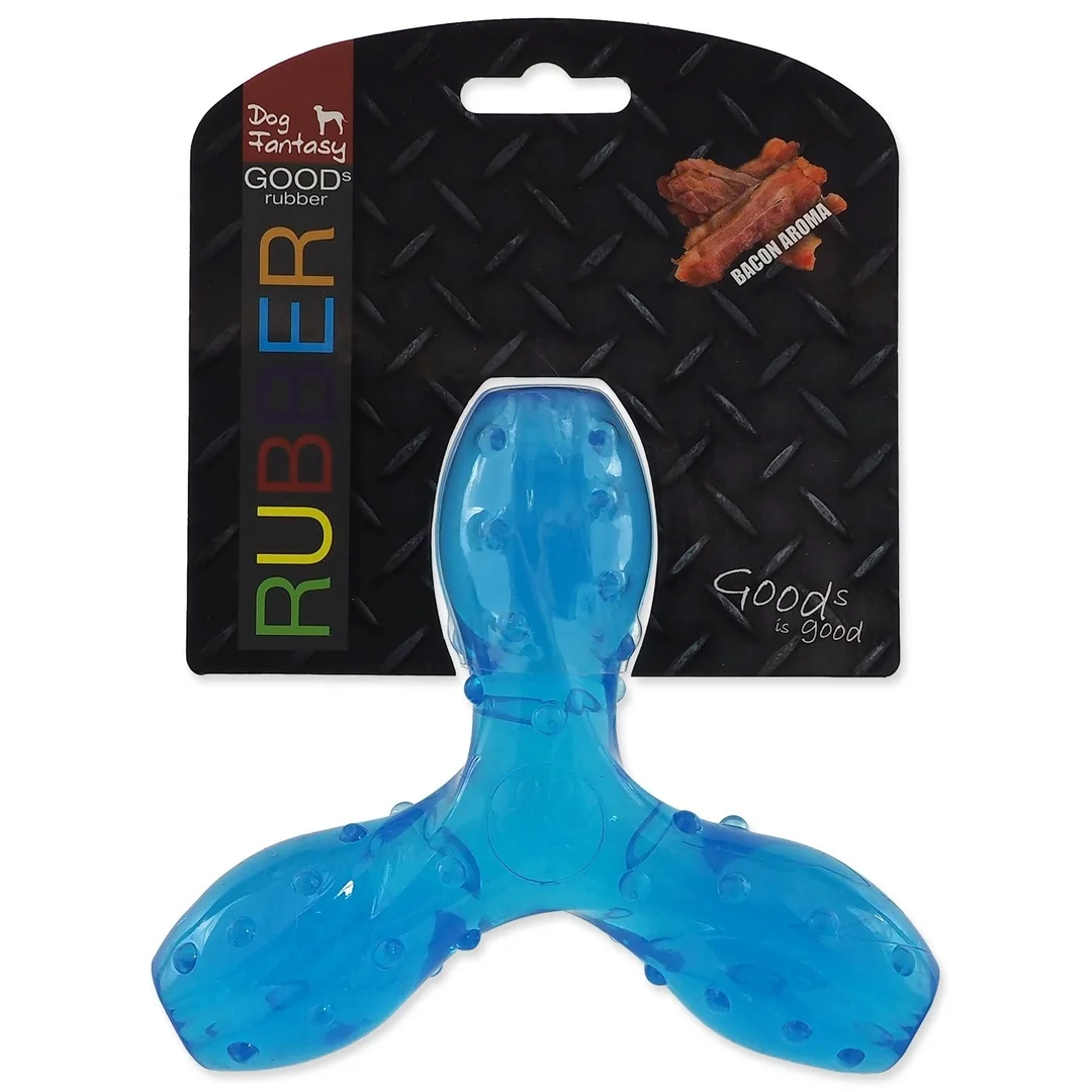 Hračka Dog Fantasy STRONG vrtuľa s vôňou slaniny modrá 15cm