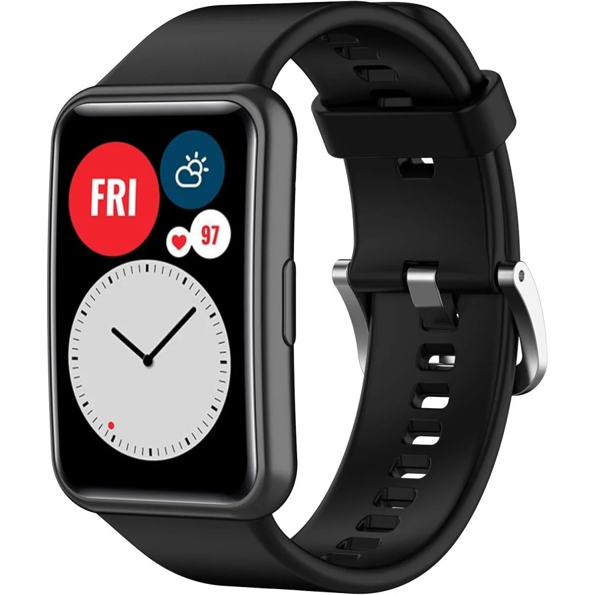 BStrap Silicone remienok na Huawei Watch Fit black/silver