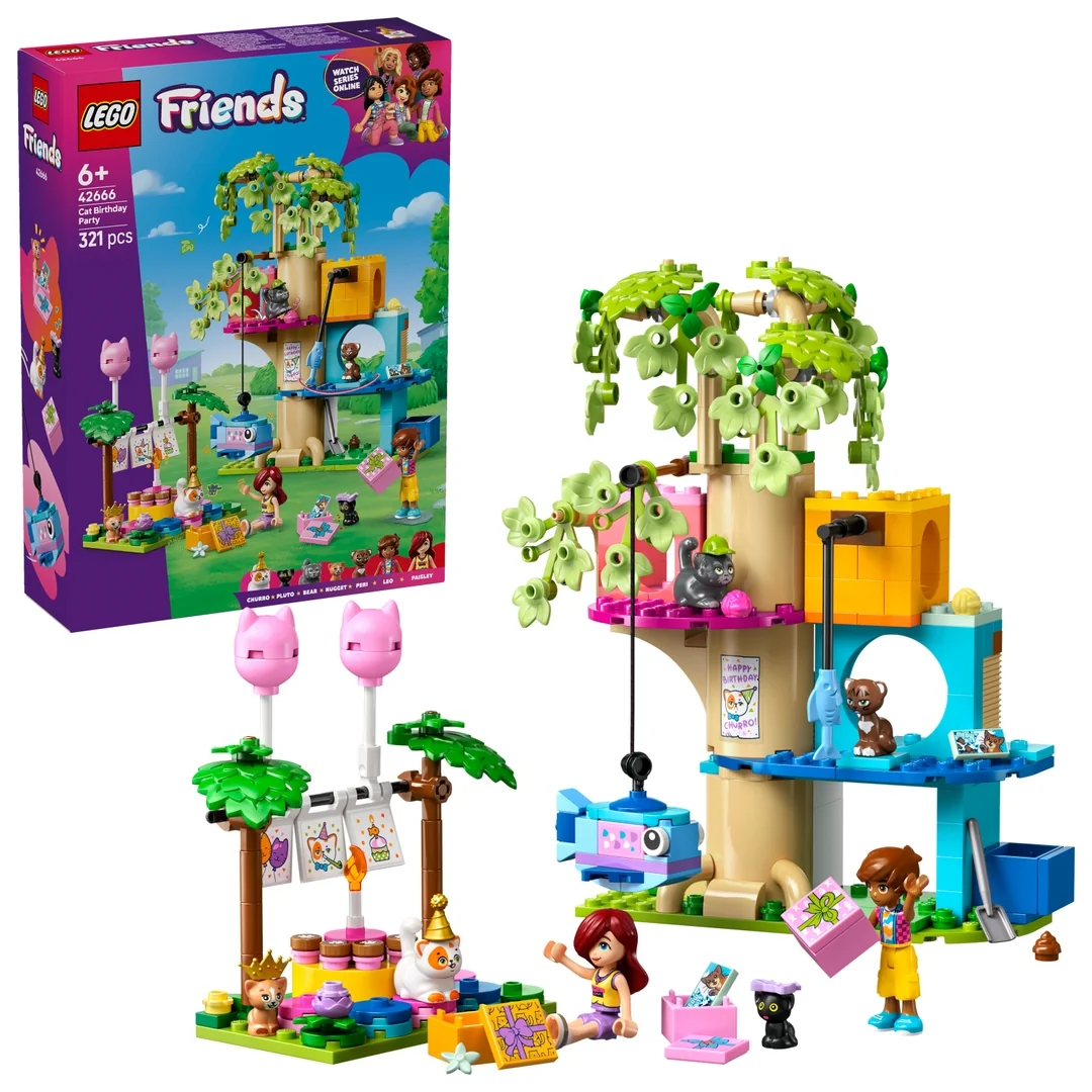 LEGO® Friends 42666 Mačacia narodeninová oslava a domček na strome
