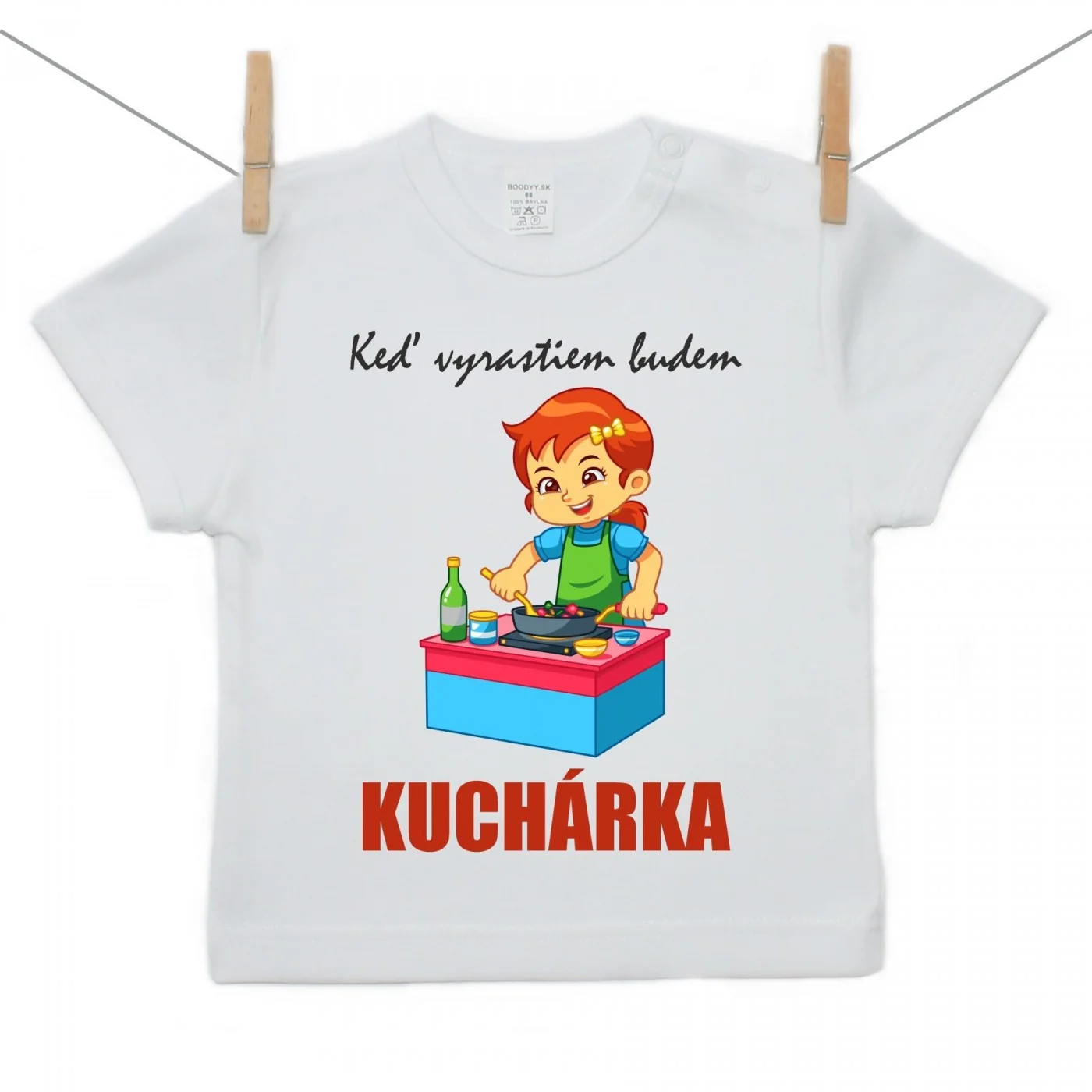 Boodyy Tričko s krátkym rukávom Keď vyrastiem budem kuchárka Veľkosť: 104