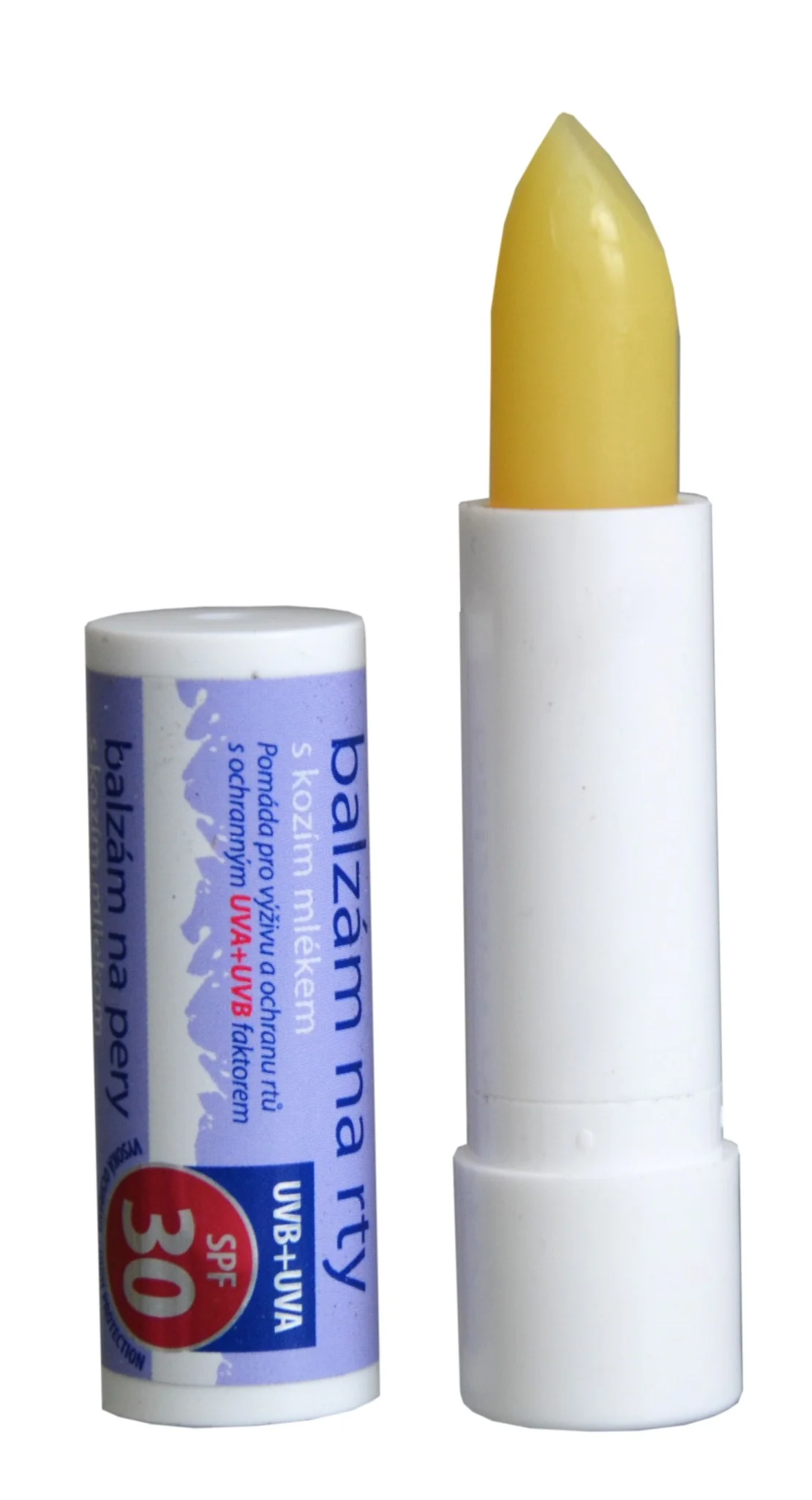 VIVACO Balzam na pery s kozím mliekom v tyčinke SPF30 1×4,2 g, ochranný faktor UVA + UVB