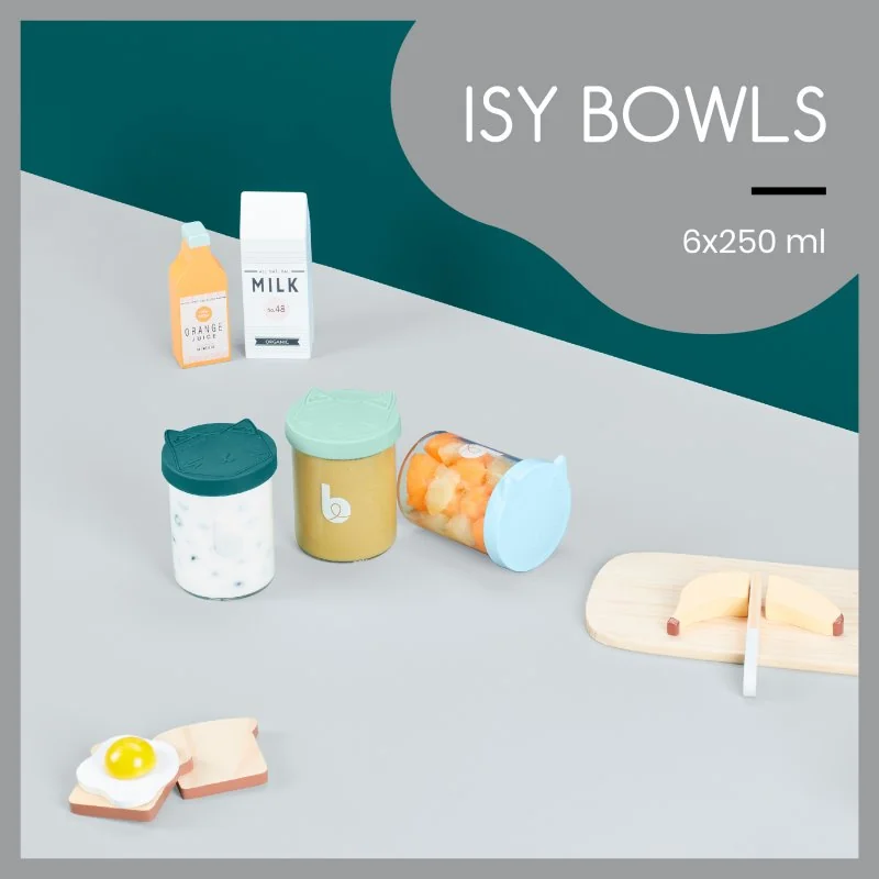 Babymoov sklenené misky s viečkami ISY BOWLS 6x 250ml