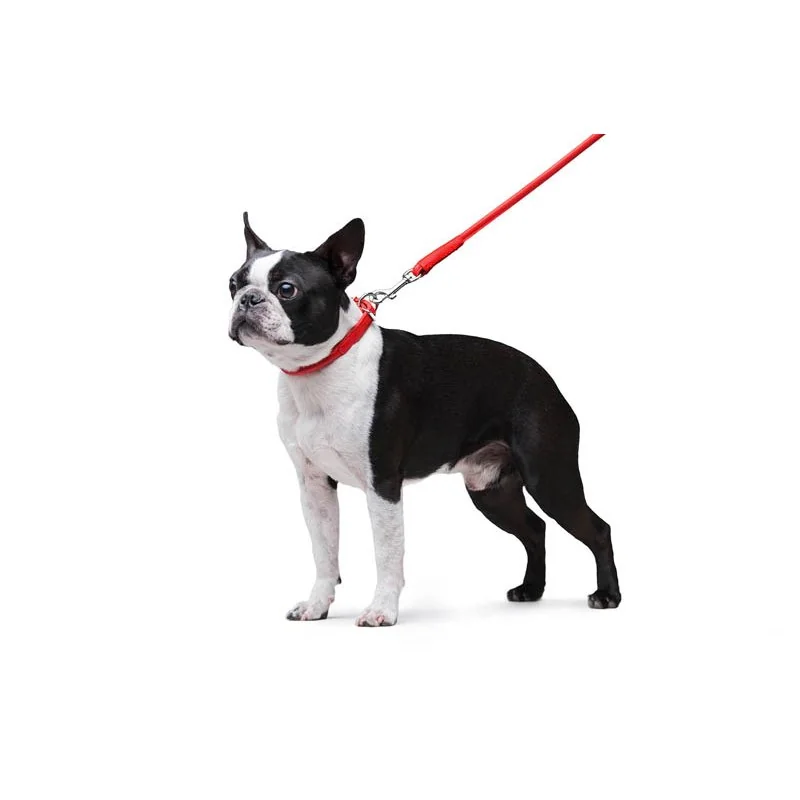 Okrúhle kožené vodítko červenej farby 122cm, Šírka: 10 mm