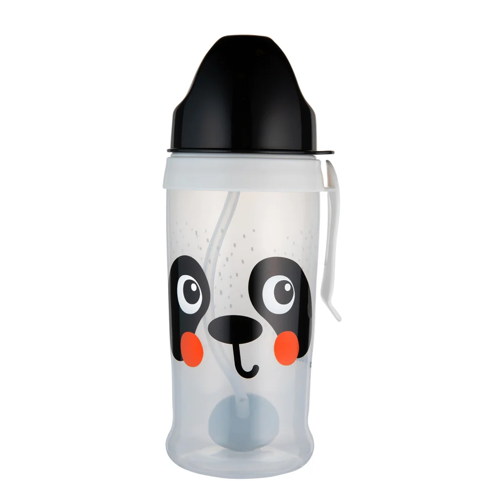 Canpol babies Športová fľaša s netečúcou slamkou so závažím 350ml 12m+ BabiesBoo panda 1 ks