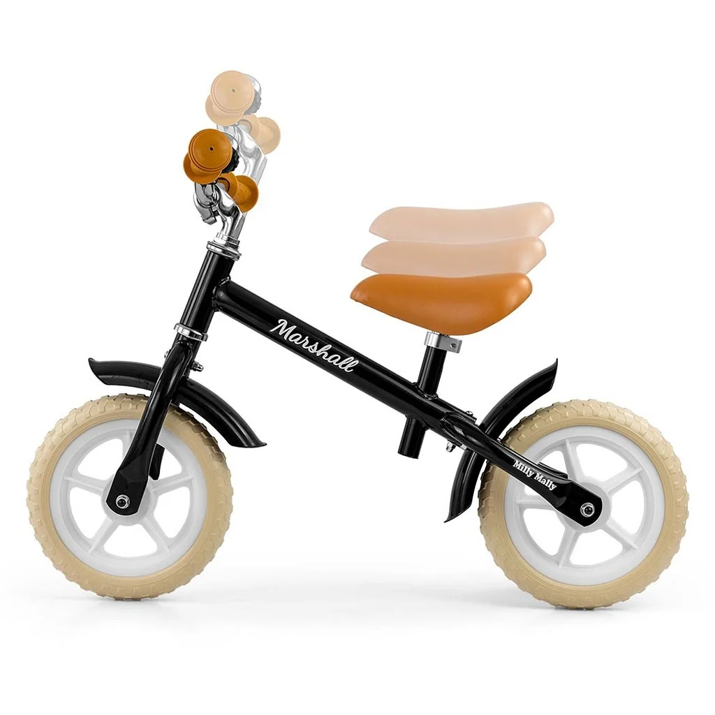 Detské odrážadlo bicykel Milly Mally Marshall Black , 20C51495