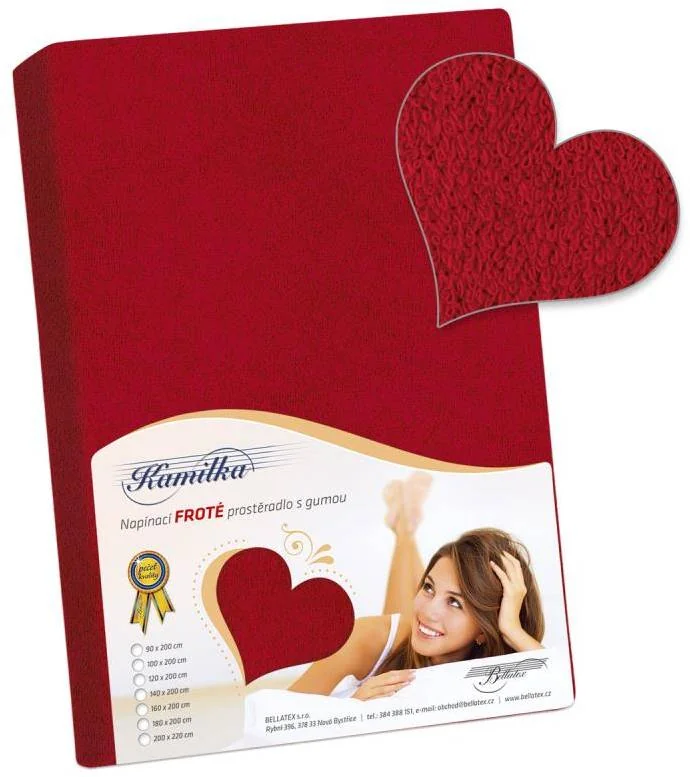 Froté prestieradlo 200x220 014 červená K7 1×1 ks, posteľná plachta
