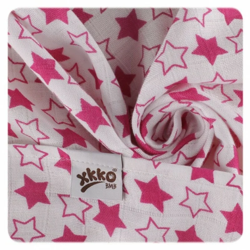 BMB Bambusová plienka Little Stars Magenta, 70x70 MIX 3ks