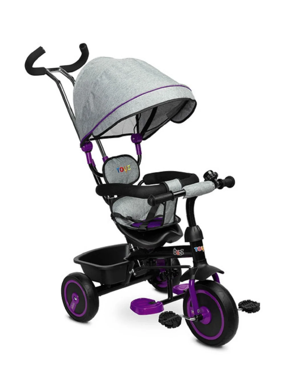 Trojkolka Buzz Grey, šedá, fialová