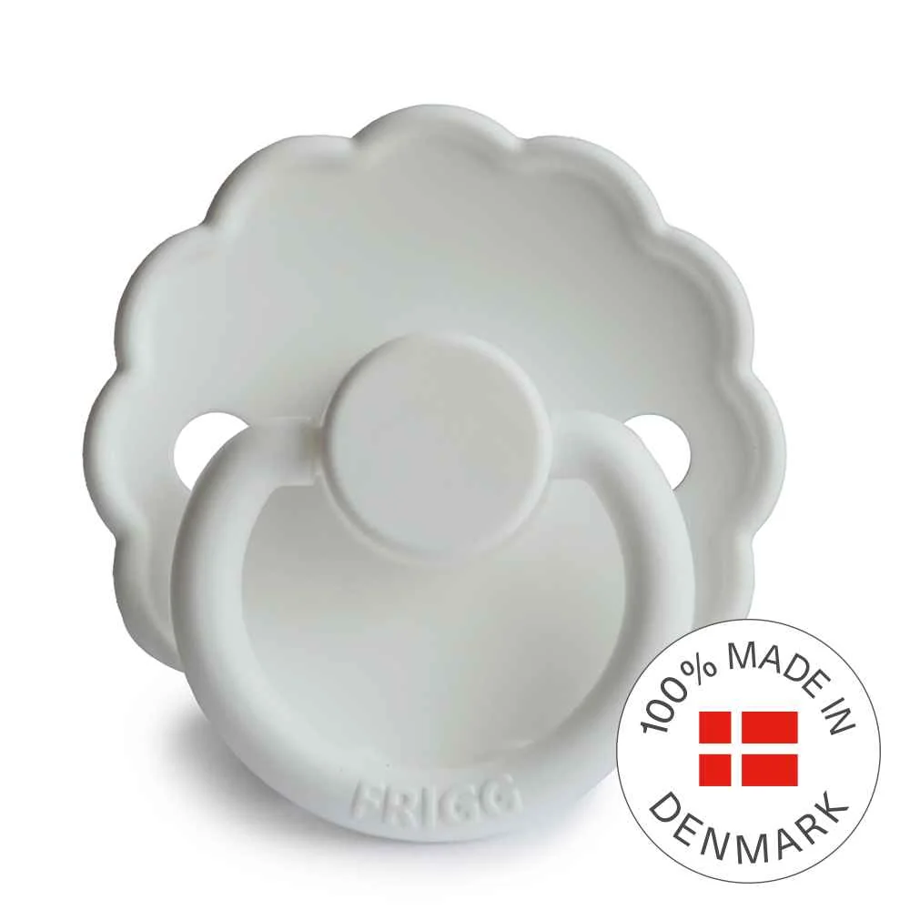 FRIGG Daisy silikónový cumlík Bright White 0-6m 1 ks 1×1 ks, silikónový cumlík
