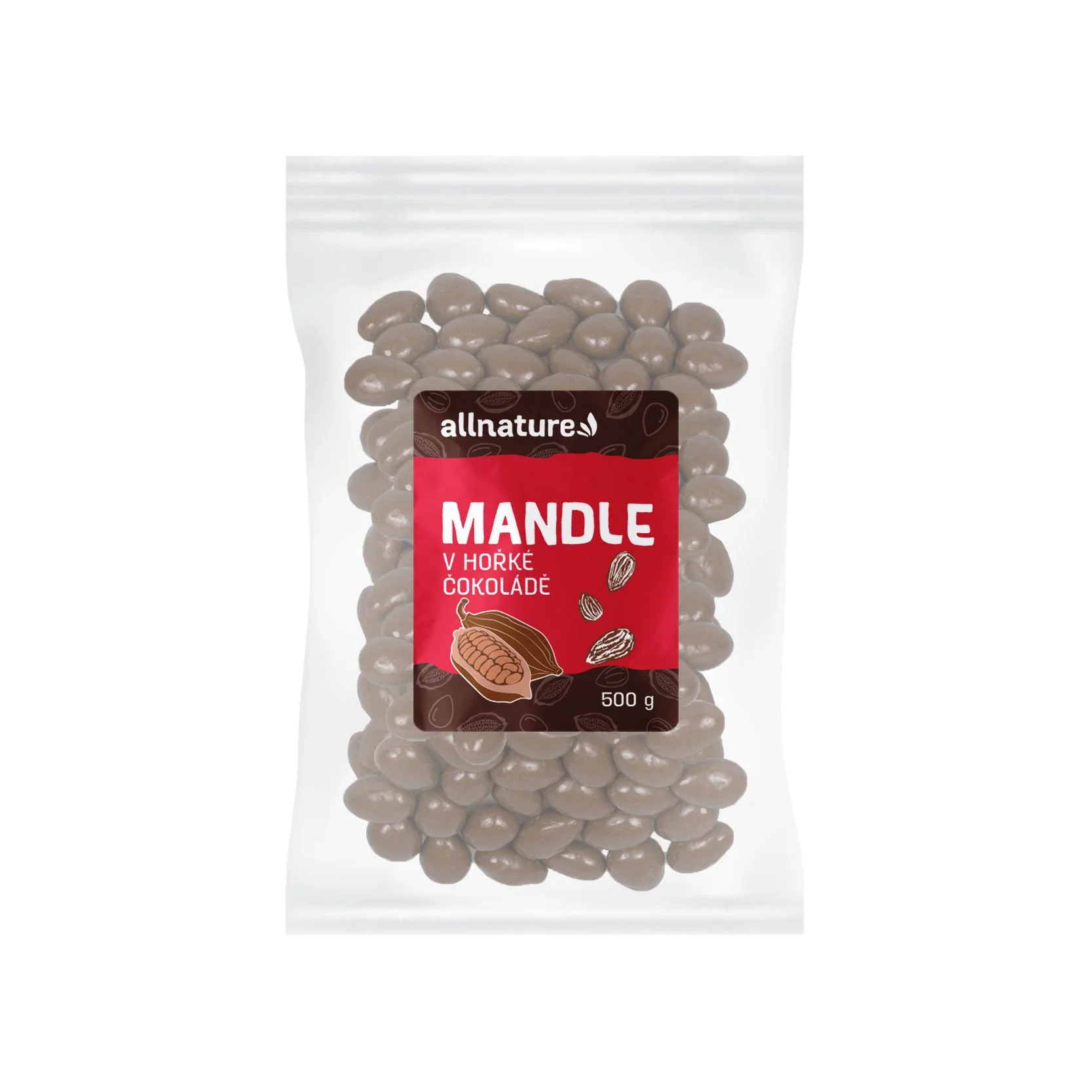 Allnature Mandle V Horkej Čokoláde 500g 1×500 g, mandle v horkej čokoláde