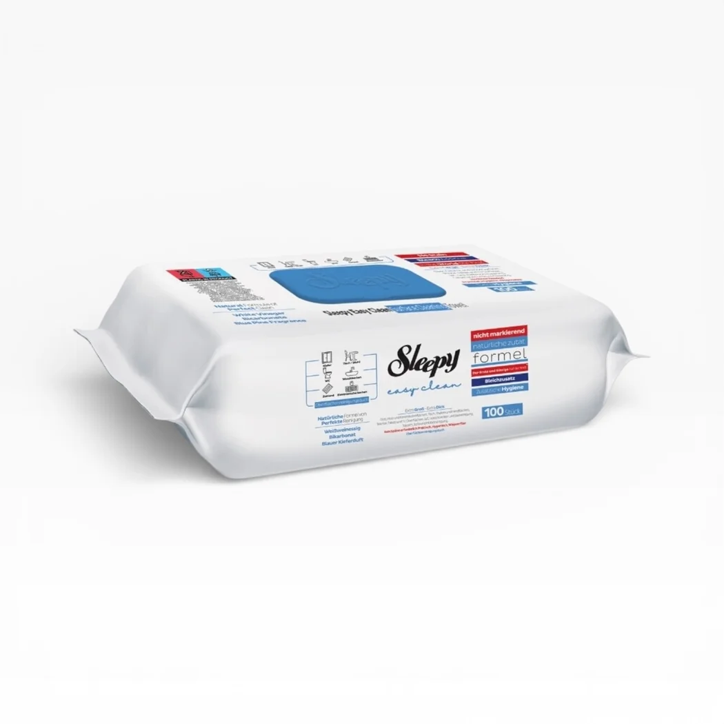 Sleepy Easy Clean vlhčené obrúsky na čistenie povrchov mix eukalyptus, biele mydlo, bieliaci účinok 300 ks (3x100 ks)
