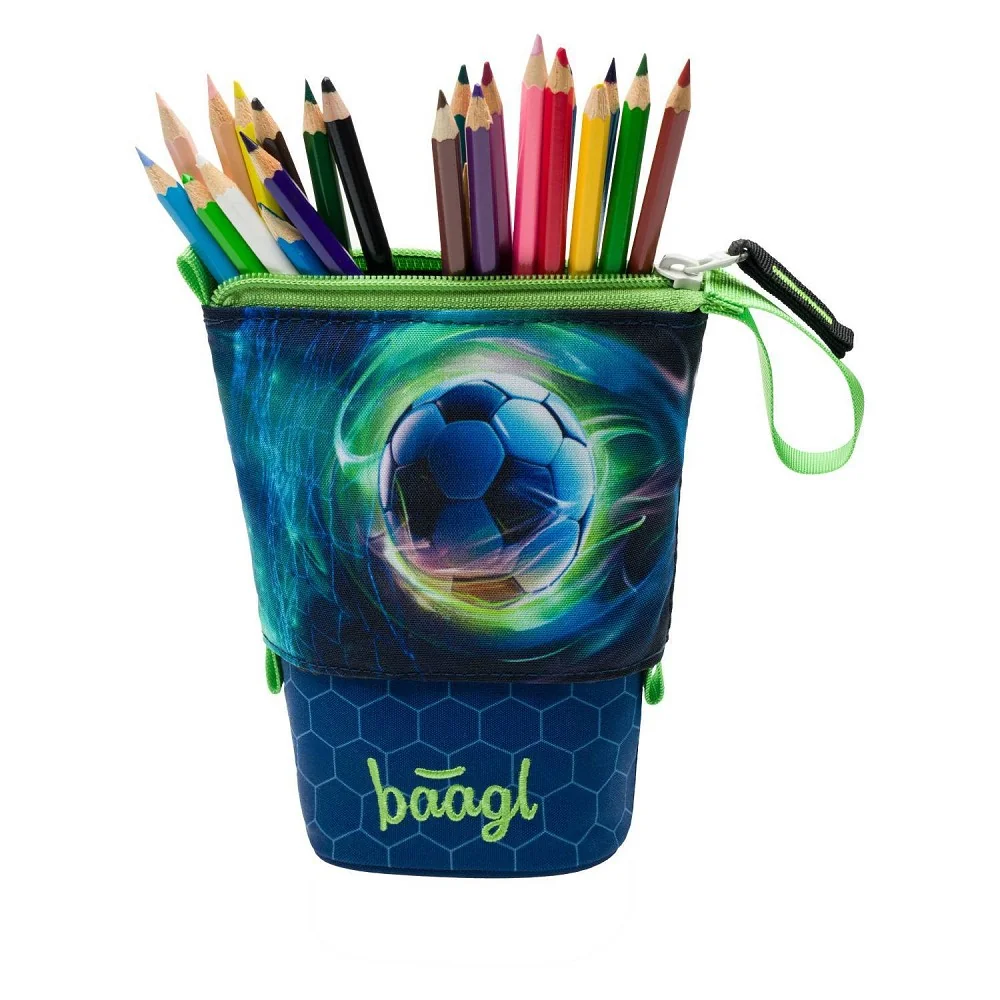 Školský peračník Pastelkovník Futbalová lopta GRS modro-biely design