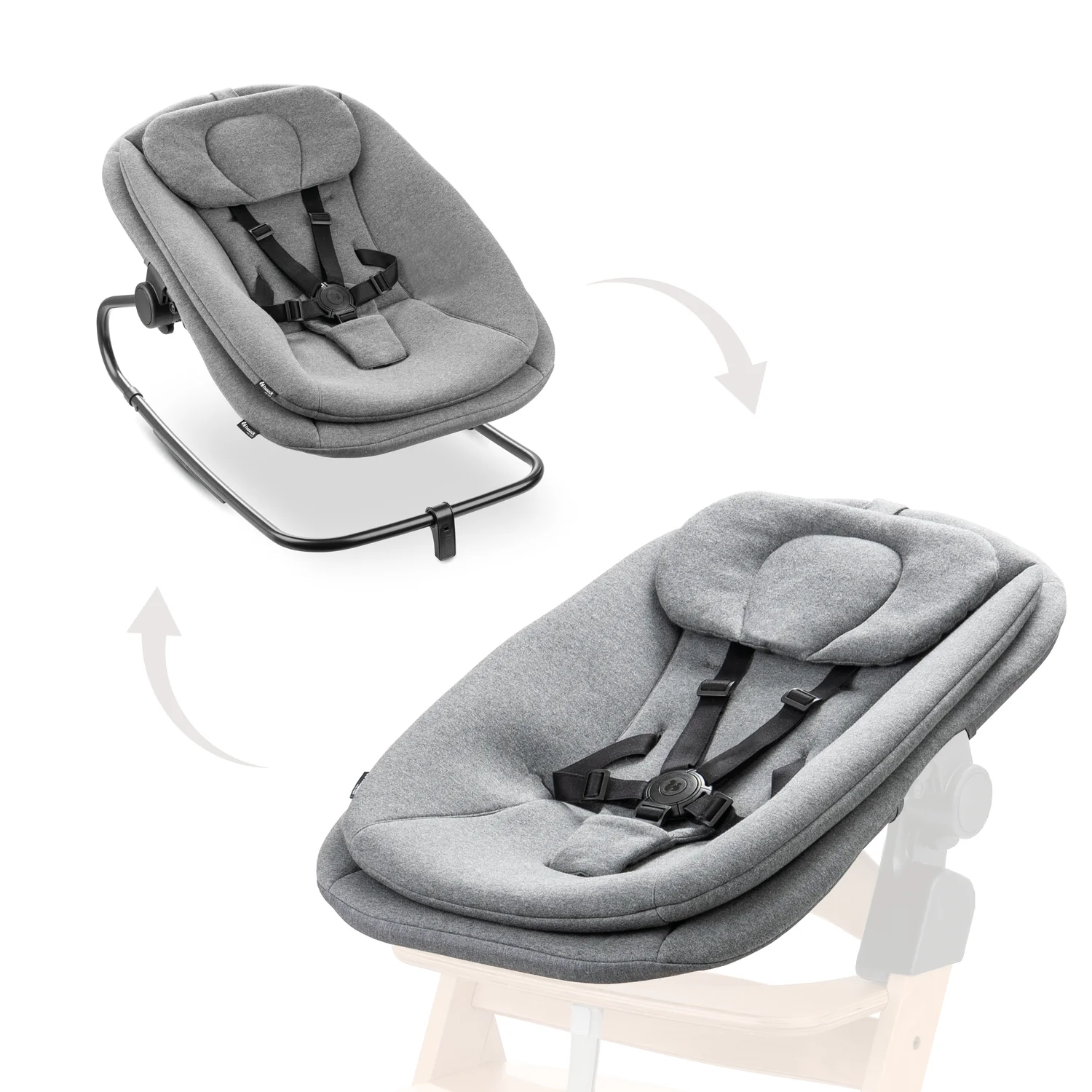 Hauck Bouncer 3v1 kresielko k stoličke Alpha+/Beta+, Dark Grey Melange