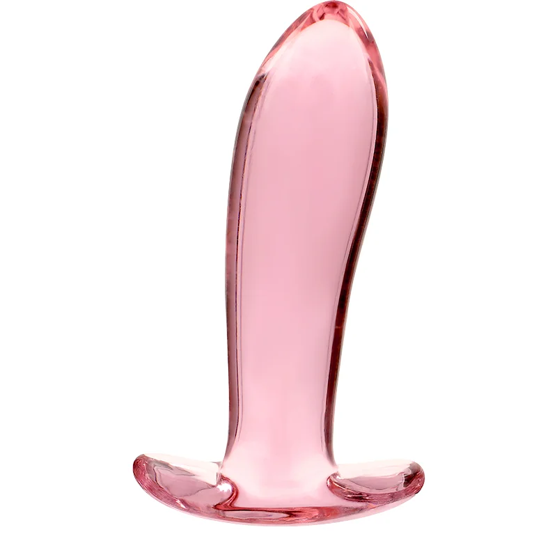 Sklenený análny kolík Borosilicate Nebula 12 cm, růžový