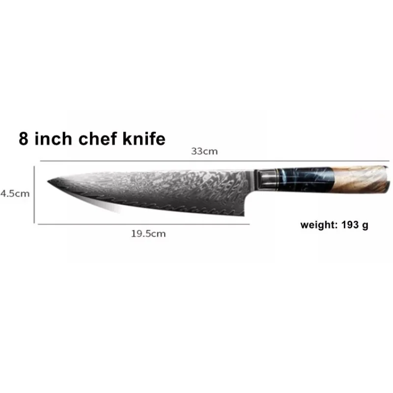Damaškový kuchynský nôž 33cm, čepeľ 19,5cm